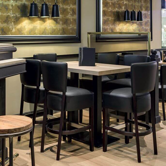 Tabouret de bar moderne à revêtement polyuréthane